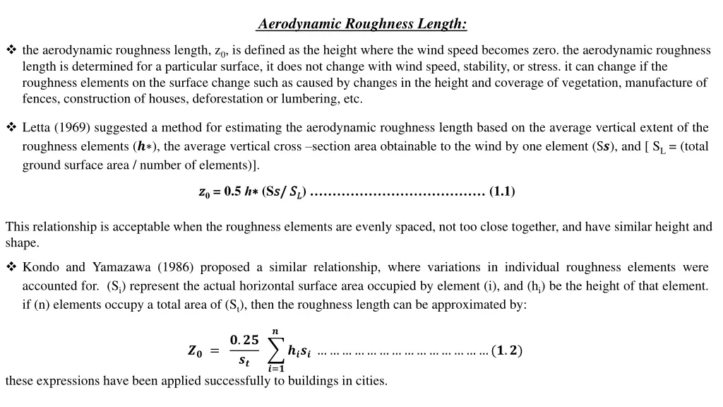 aerodynamic roughness length