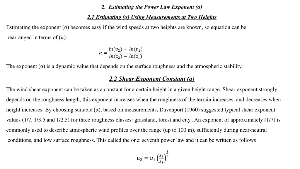 2 estimating the power law exponent