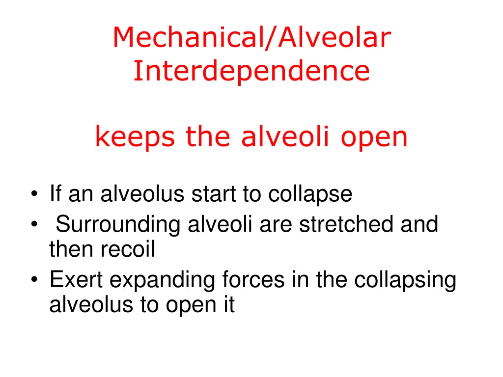 mechanical alveolar interdependence