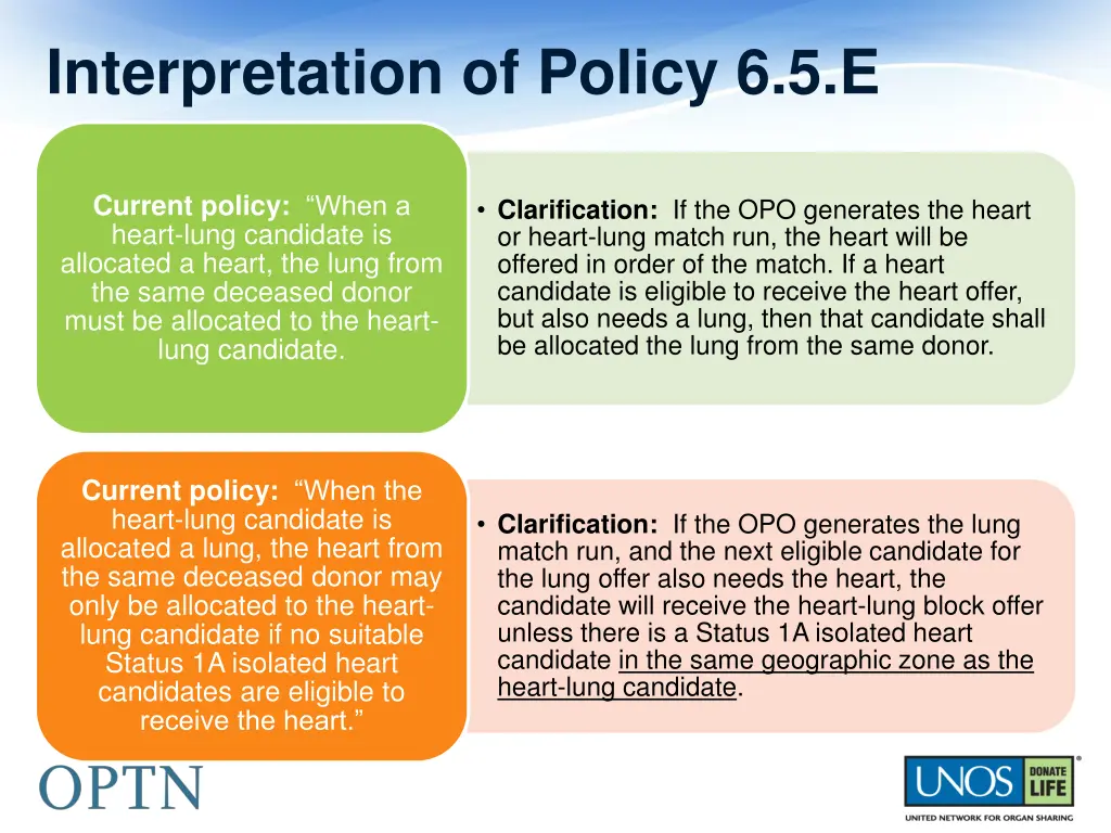 interpretation of policy 6 5 e