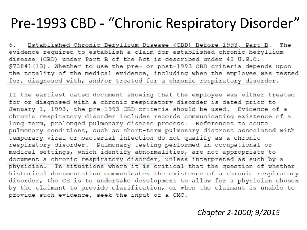 pre 1993 cbd chronic respiratory disorder 1