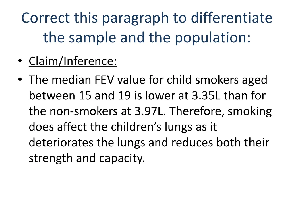 correct this paragraph to differentiate