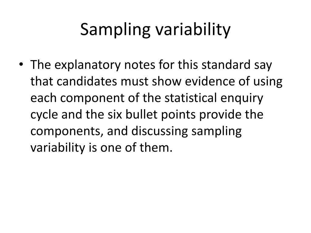 sampling variability