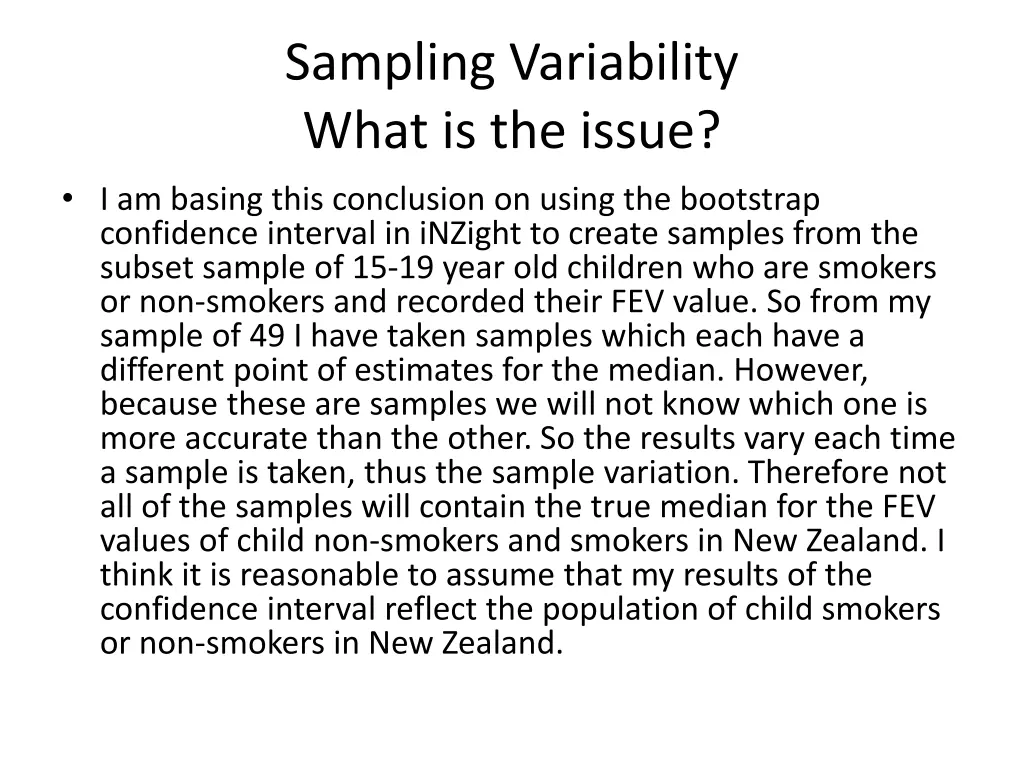 sampling variability what is the issue