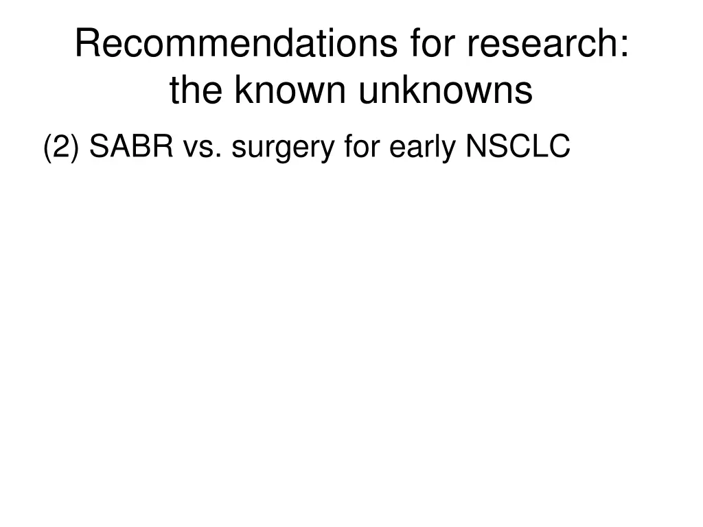 recommendations for research the known unknowns 3