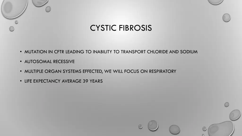 cystic fibrosis