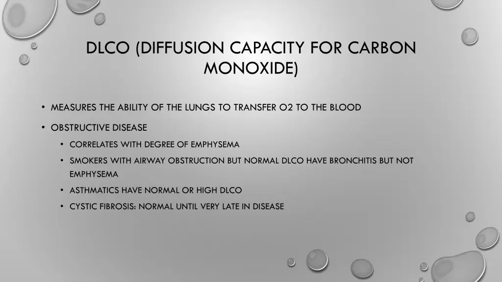 dlco diffusion capacity for carbon monoxide