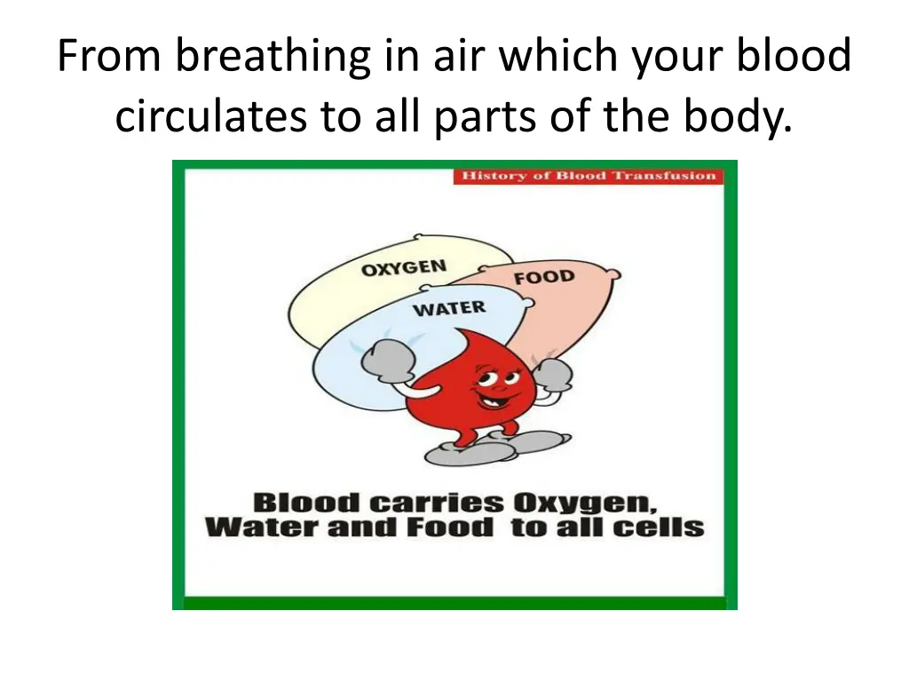 from breathing in air which your blood circulates