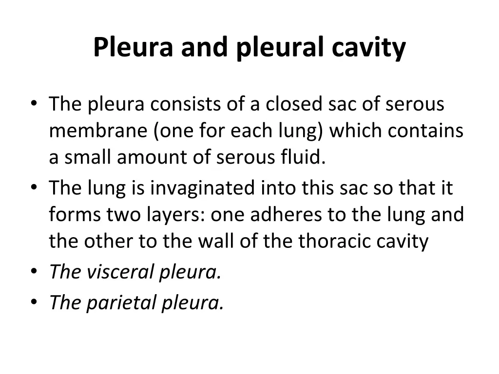 pleura and pleural cavity