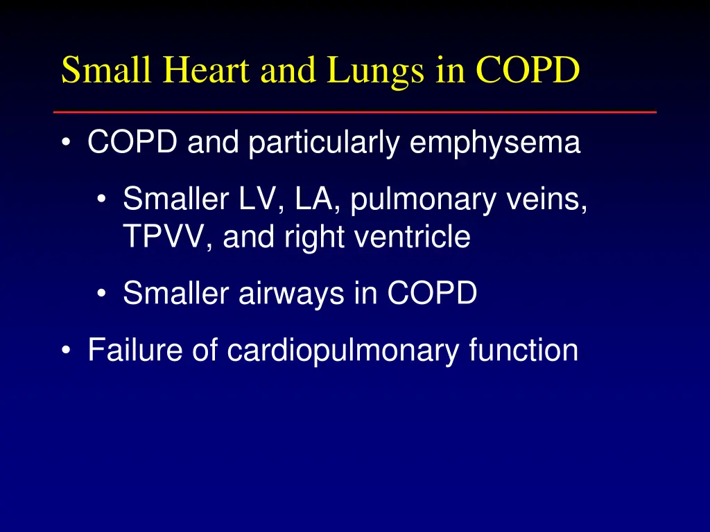 small heart and lungs in copd