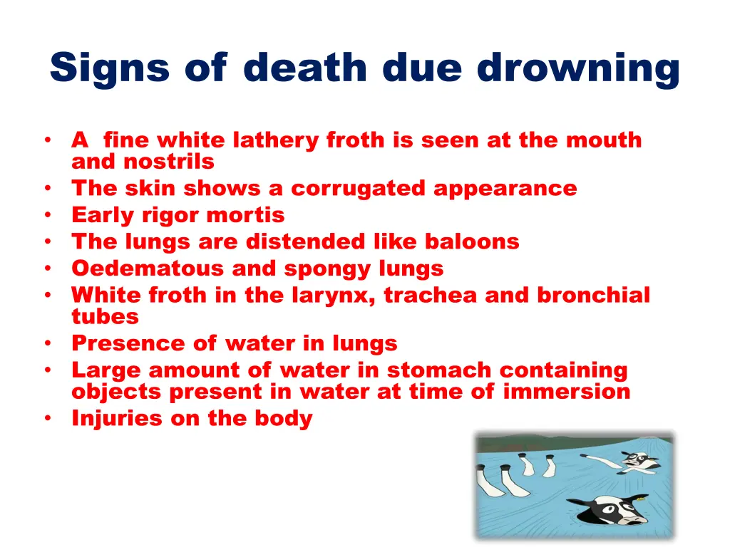 signs of death due drowning