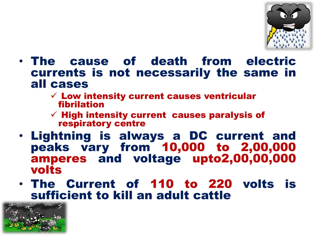 the cause of death from electric currents