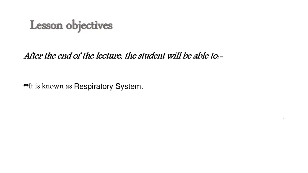 lesson objectives lesson objectives