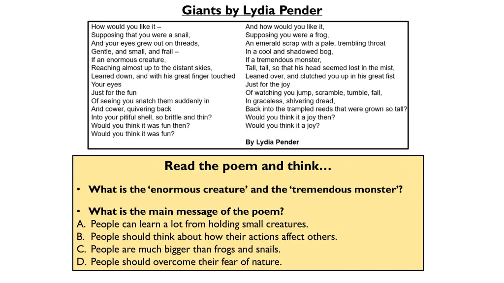 giants by lydia pender