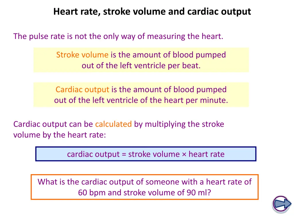 heart rate stroke volume and cardiac output