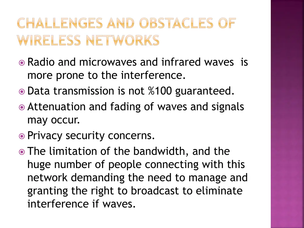 challenges and obstacles of wireless networks