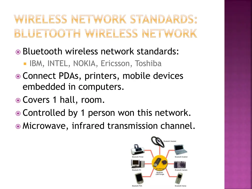 wireless network standards bluetooth wireless