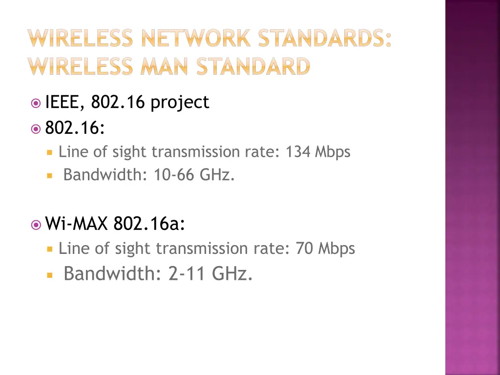 wireless network standards wireless man standard