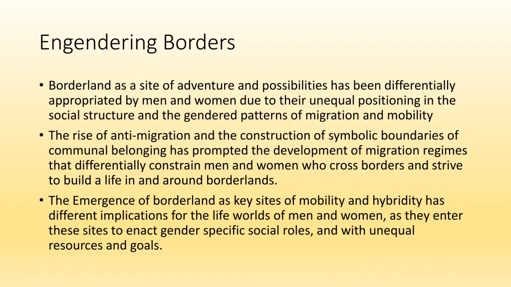 engendering borders