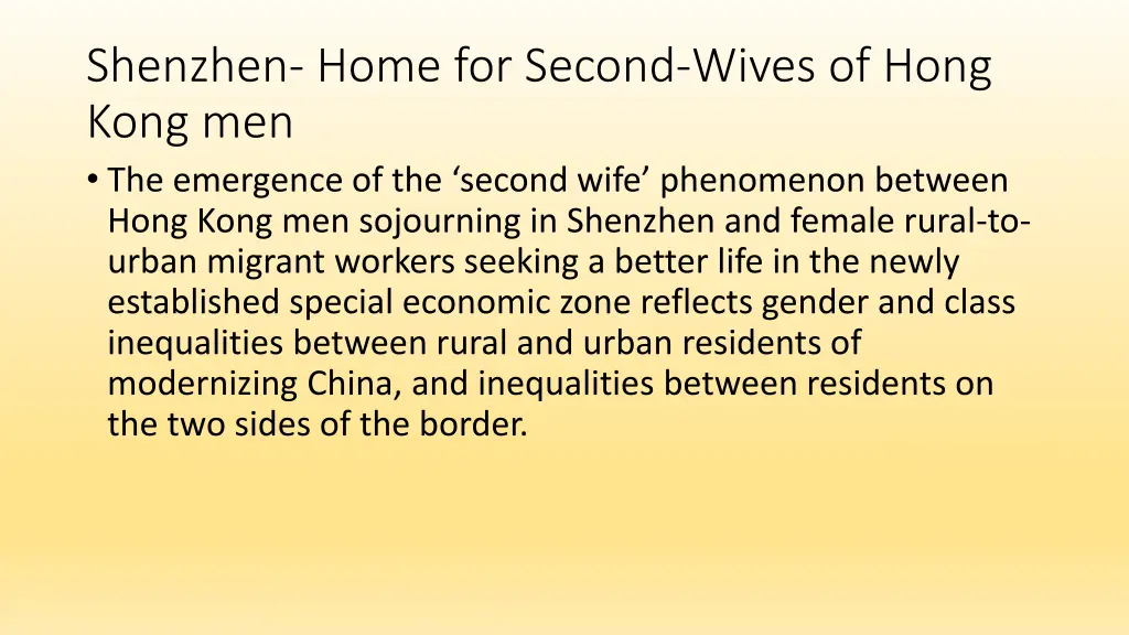 shenzhen home for second wives of hong kong