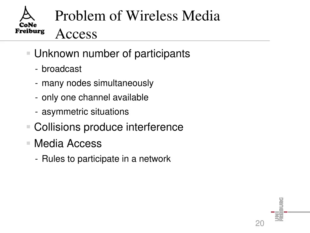 problem of wireless media access unknown number