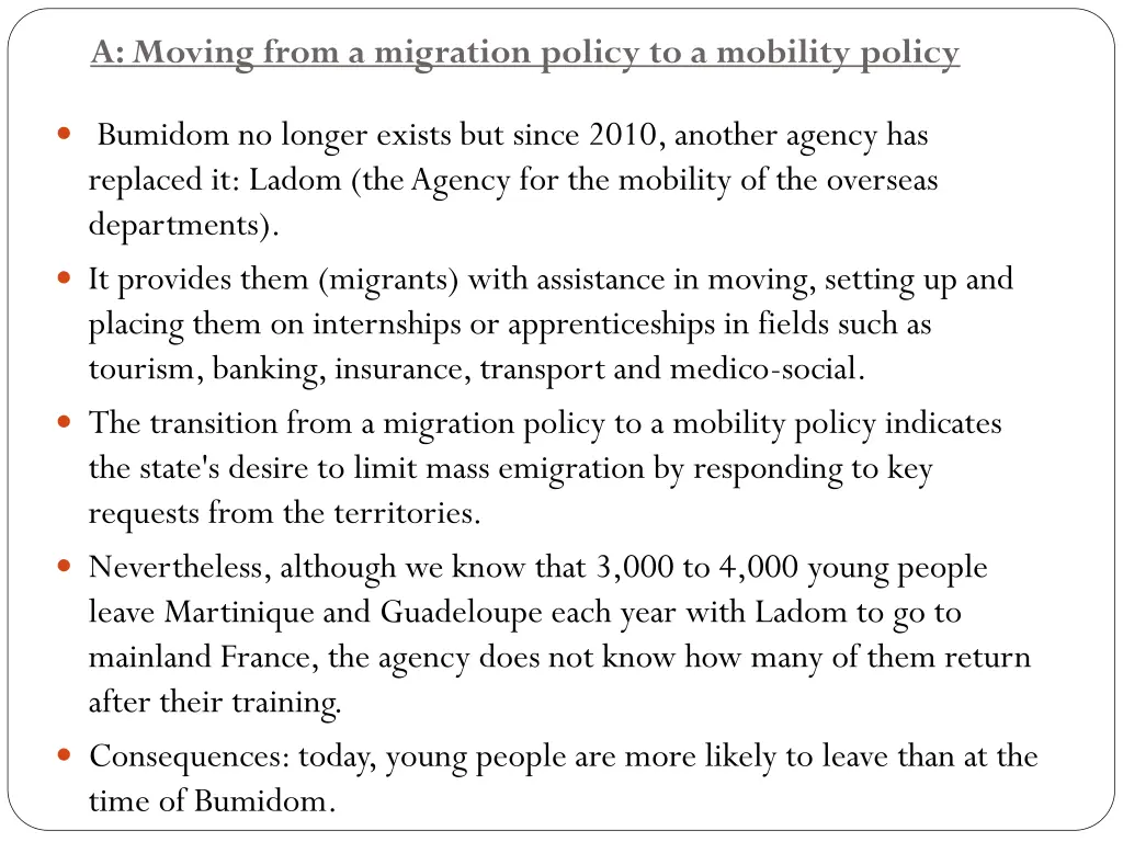 a moving from a migration policy to a mobility