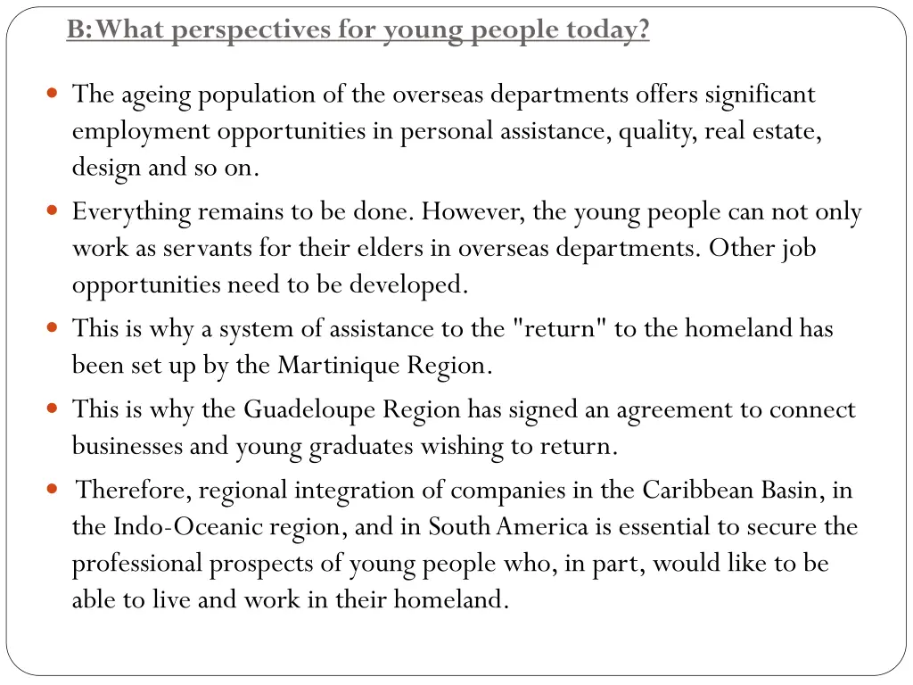 b what perspectives for young people today