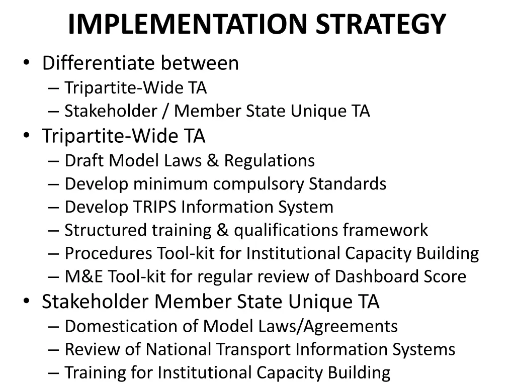 implementation strategy differentiate between