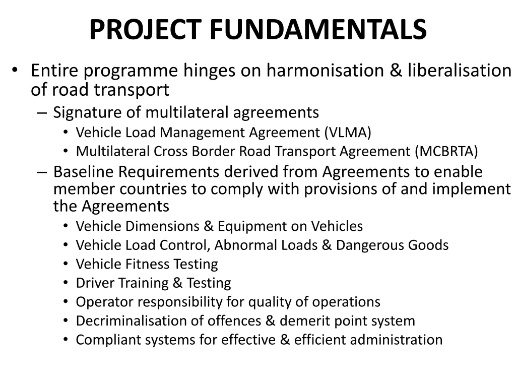 project fundamentals