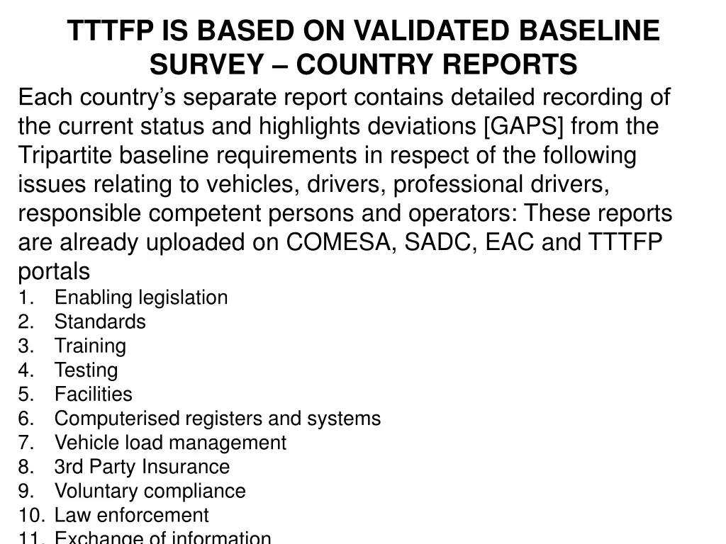 tttfp is based on validated baseline survey