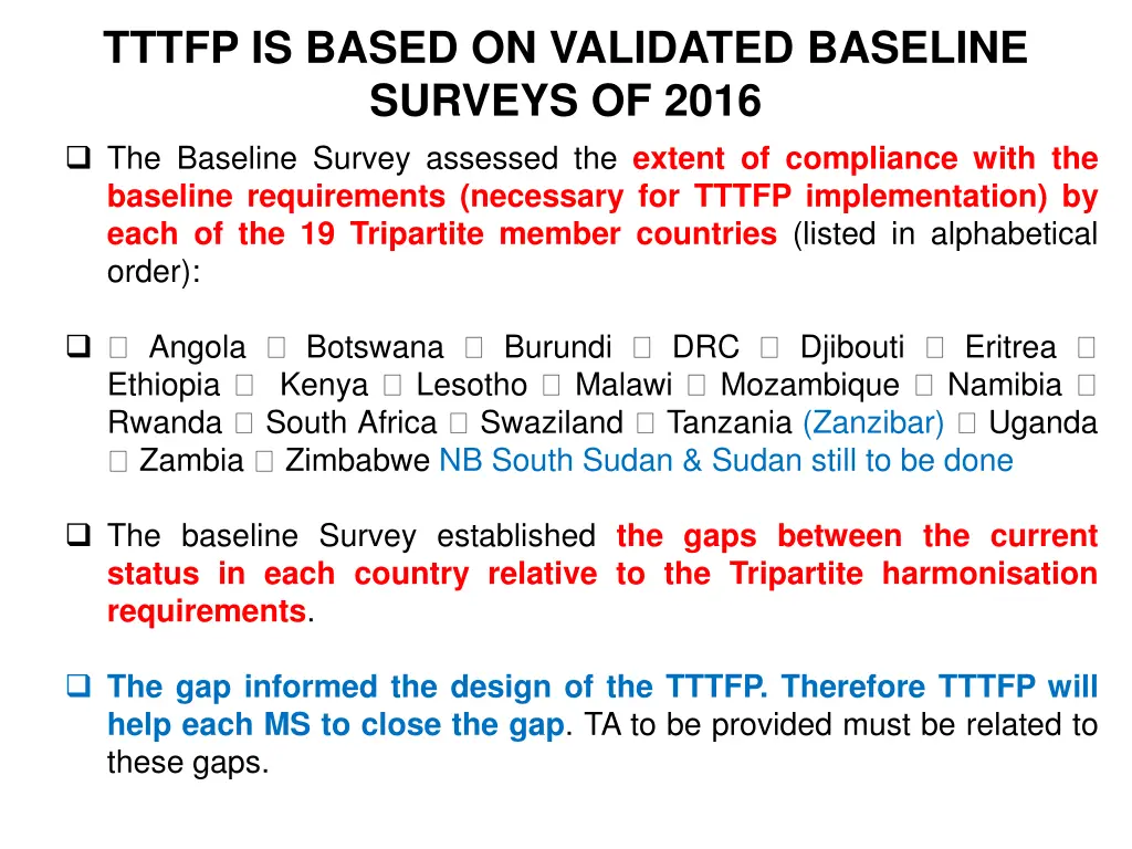 tttfp is based on validated baseline surveys