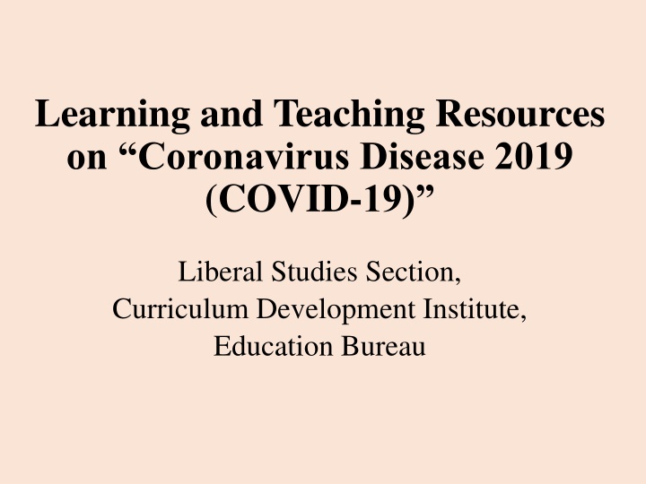 learning and teaching resources on coronavirus