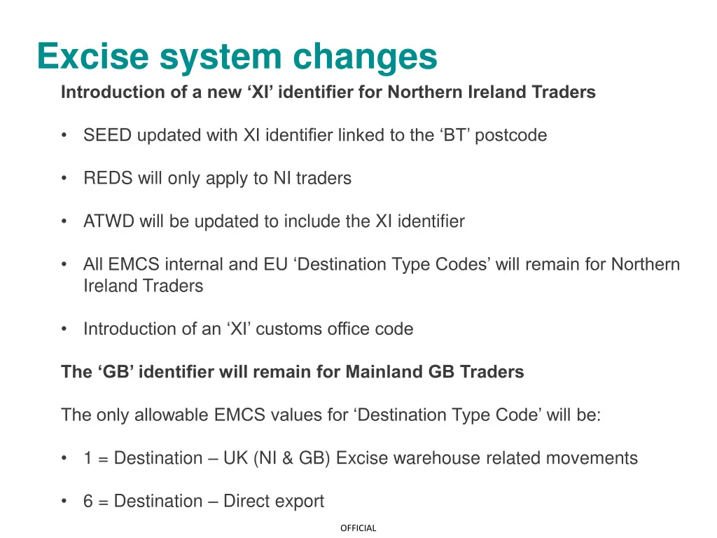 excise system changes introduction