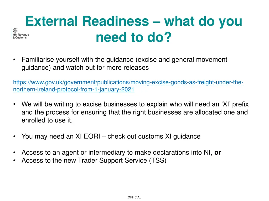 external readiness what do you need to do 1