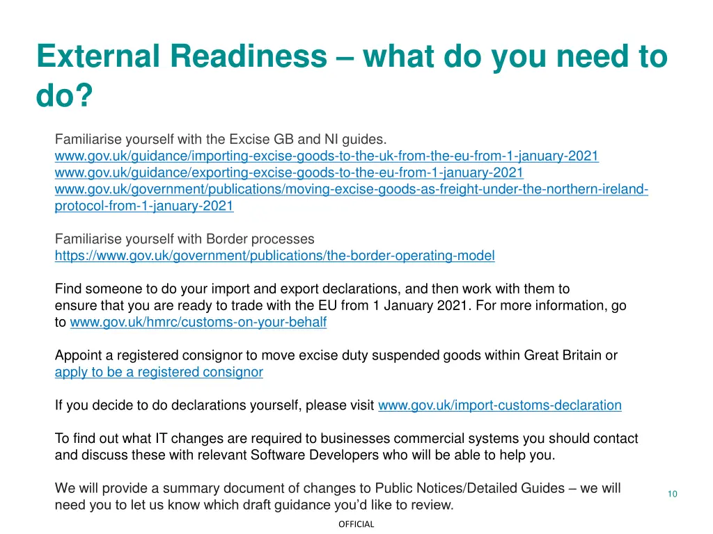 external readiness what do you need to do