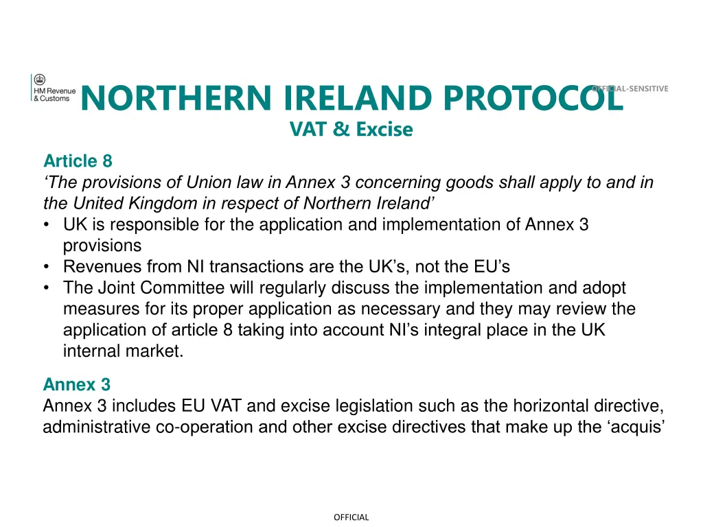 northern ireland protocol vat excise