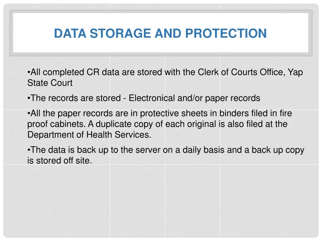 data storage and protection