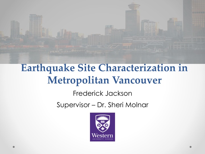 earthquake site characterization in metropolitan