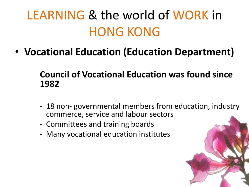 learning the world of work in hong kong