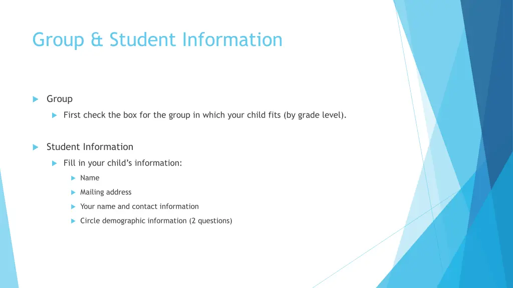 group student information