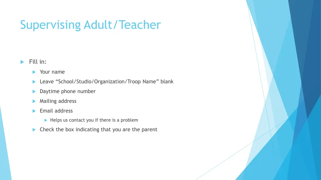 supervising adult teacher