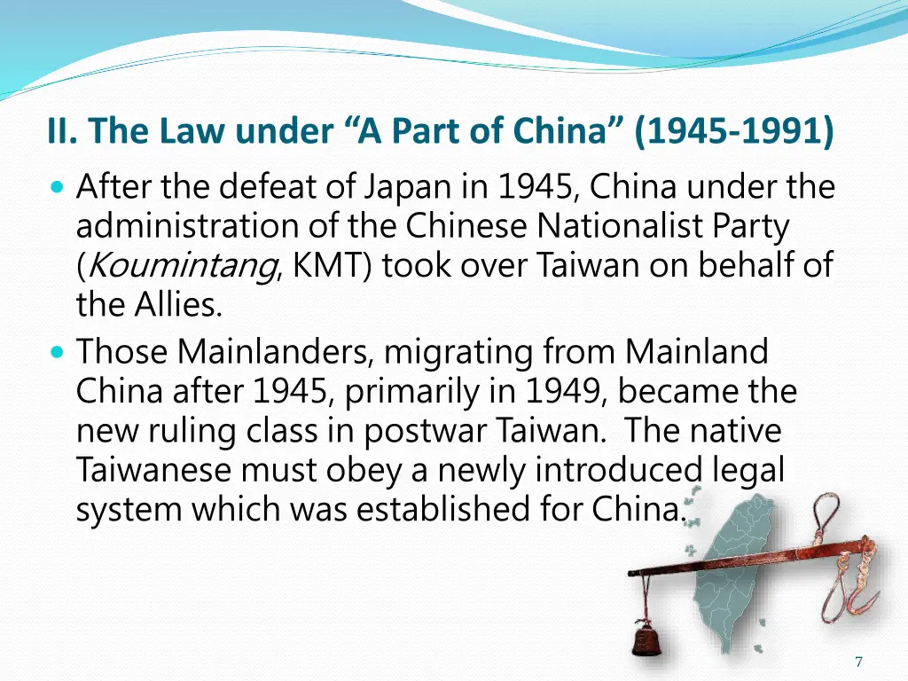 ii the law under a part of china 1945 1991 after