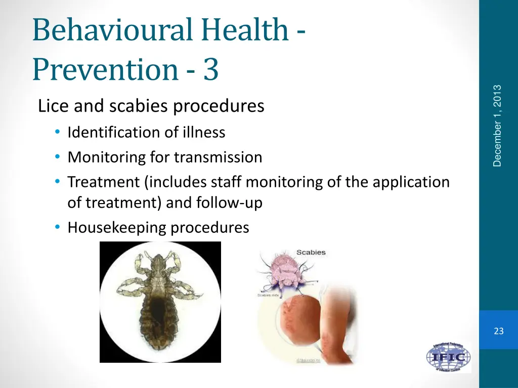 behavioural health prevention 3 lice and scabies