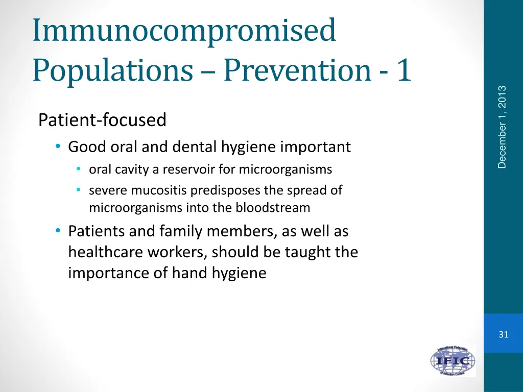 immunocompromised populations prevention 1