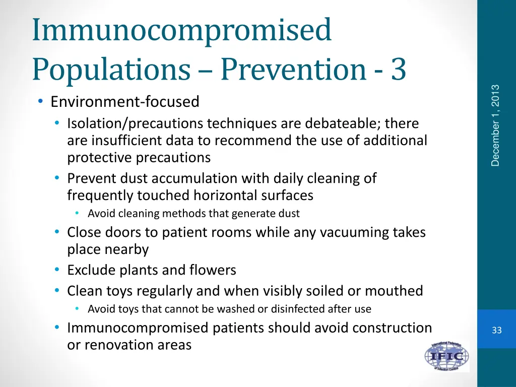 immunocompromised populations prevention