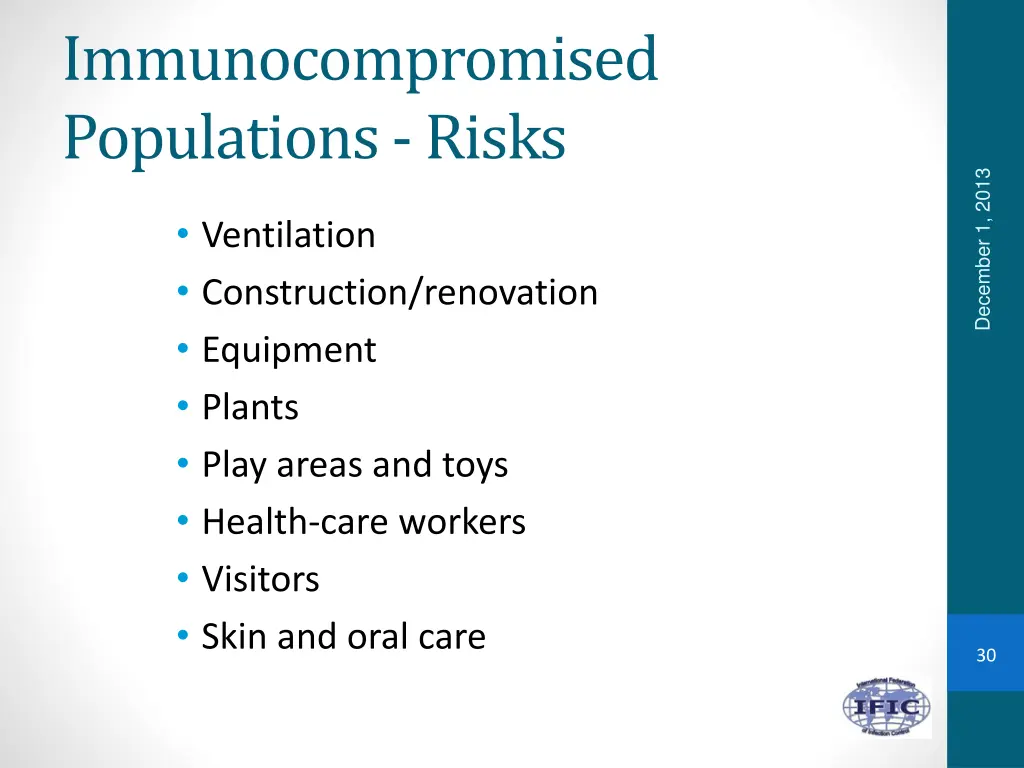 immunocompromised populations risks