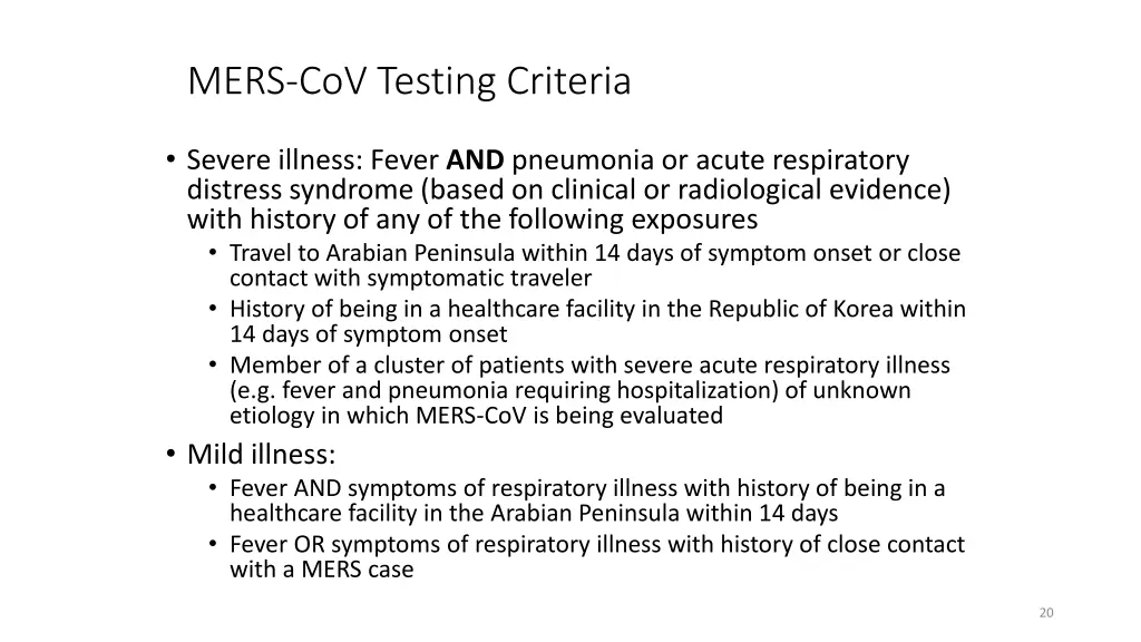 mers cov testing criteria