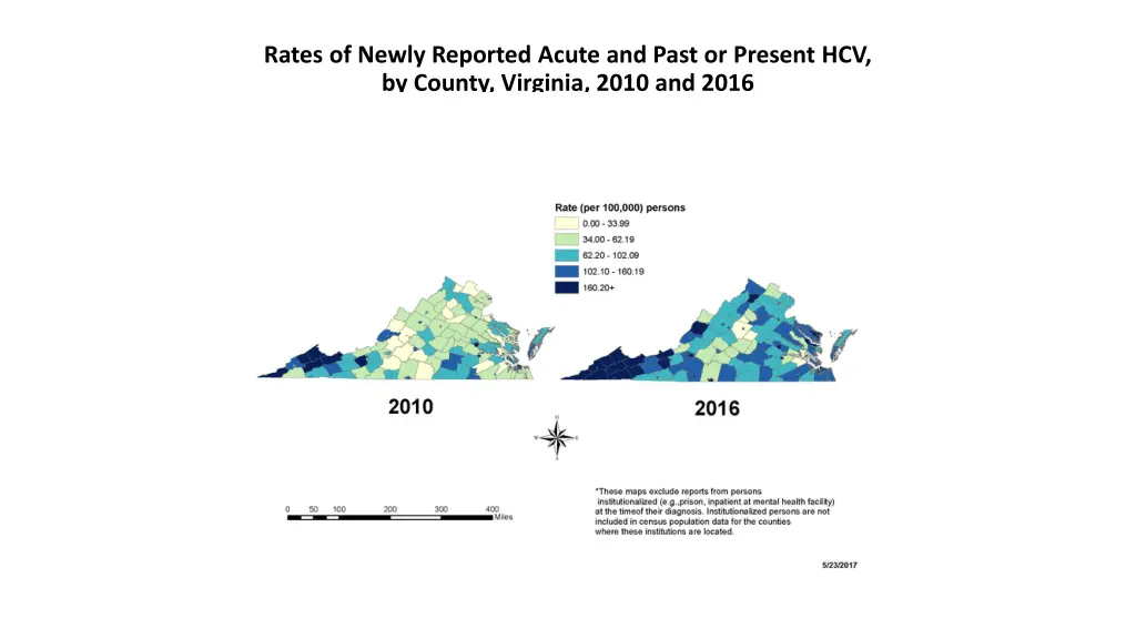 rates of newly reported acute and past or present