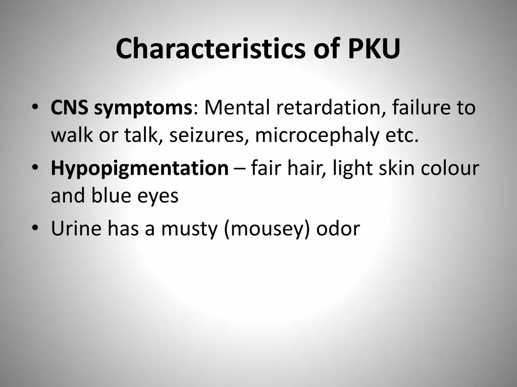 characteristics of pku 2