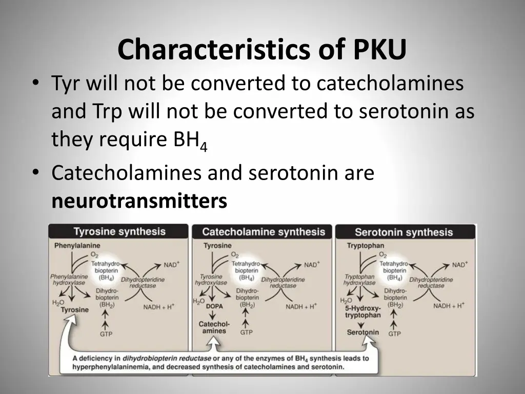 characteristics of pku tyr will not be converted